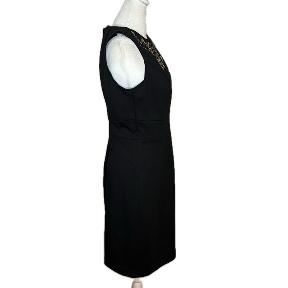 Lux II Petite Black Embellished Sheath Dress Size 8P - Picture 3 of 7
